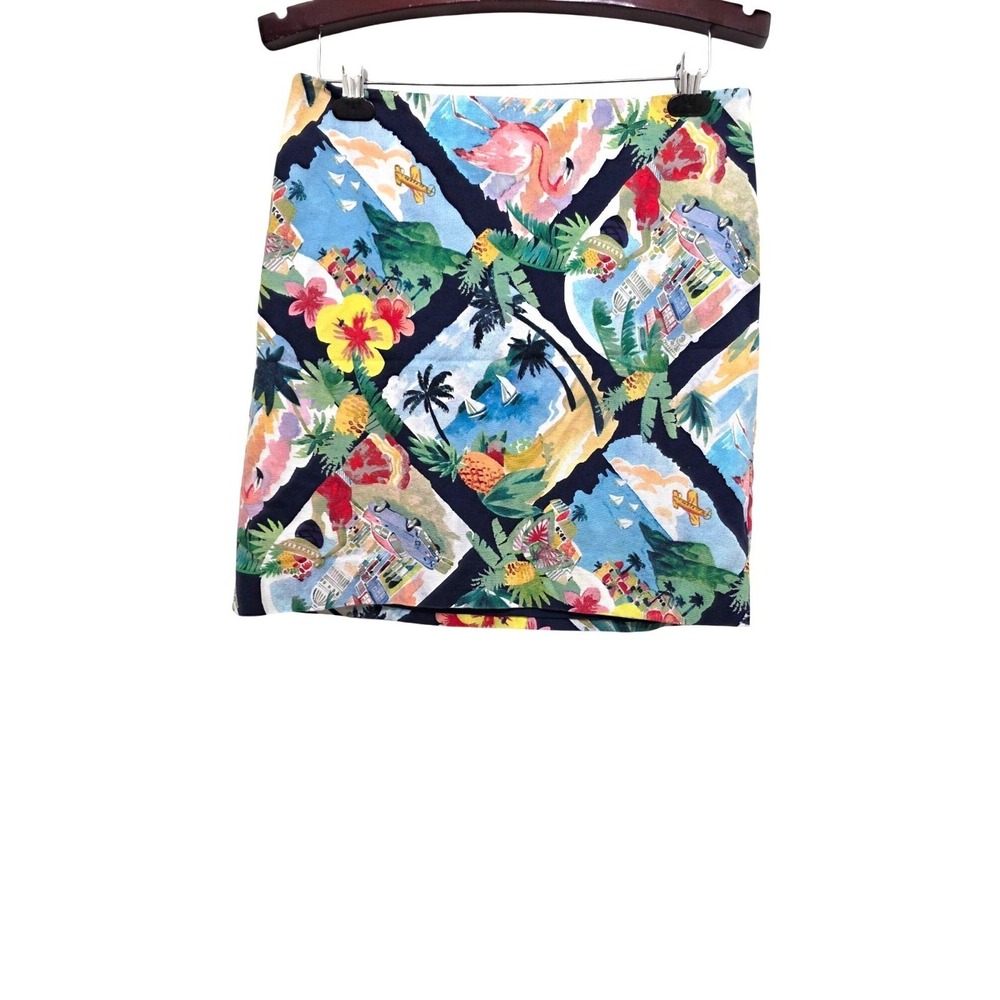 Talbots Tropical Print Women's Hawaiians Vacation Beach Mini‎ Skirt Size 8